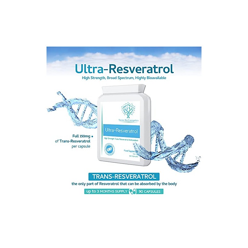 Ultra-Resveratrol 150mg 90 Capsules - High Strength 150mg Trans Resveratrol