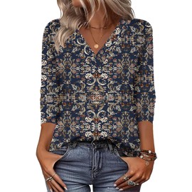 Zeagoo Womens Plus Size Tunic Tops 2025 Long Sleeve V Neck Blouse Fall Clothes V Neck Work Shirts