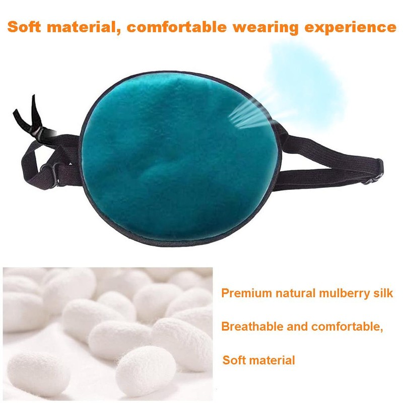 2PCS Washable Eye Patch Adjustable Pirate Eye Patch Portable Strabismus