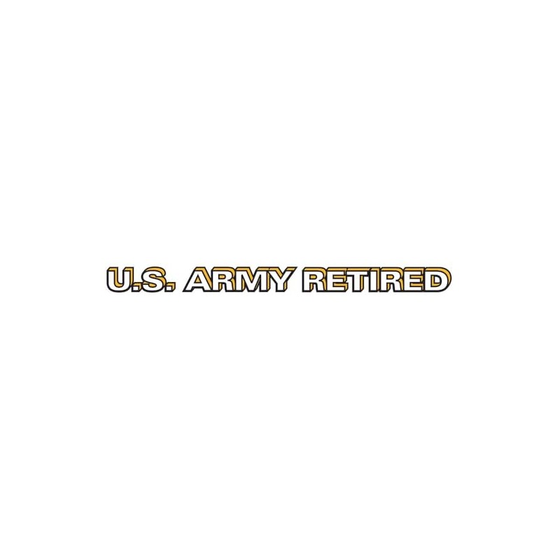 U.S. Army Retired in White, Gold and Black 13"x2.25" Window
