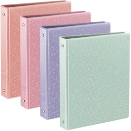 ReliThick Durable Holographic 3 Ring Binder with 2 Pockets 1 Inch Round Rings Customizable View Cover Multicolor Durable Hardcover Binders Loose Leaf Binder for Letter for Office Supplies