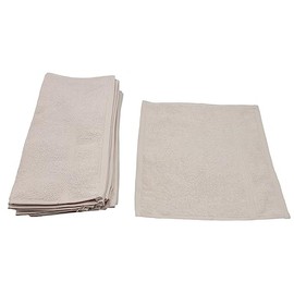 Pack of 10 Wash Cloths 100% Cotton 30 x 30 cm Set Plain Pack of 10 Terry Towels (Natural)