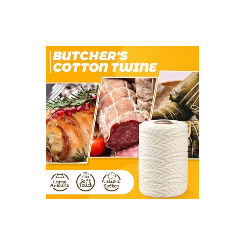 1200ft Butcher Twine - Premium Natural Cotton String for Cooking