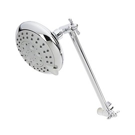 KEENEY K730CP Stylewise 5 Function Adjustable Arm Shower Head, Polished Chrome Finish