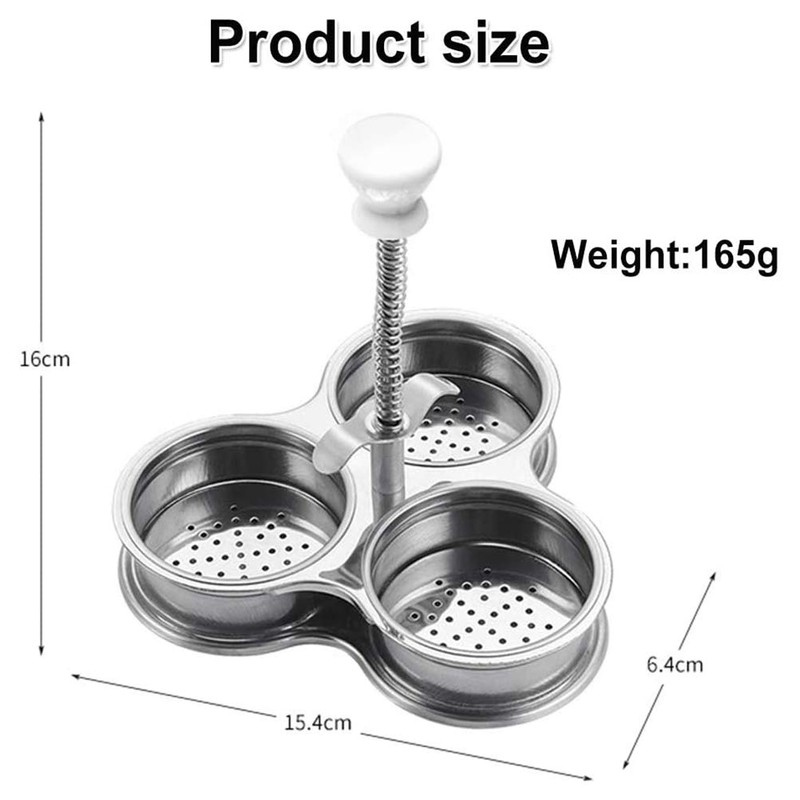 BOENLU Egg Poachers with 3 Stainless Steel Grids, Non Stick