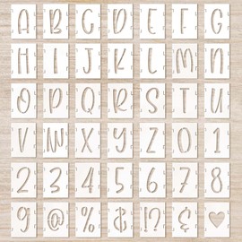 Letter Stencil 42 Pieces 2 Inch Stencil Letters Craft Number Letter Symbol Stencil Reusable Painting Stencil for Wall Inkjet Painting Wooden Sign Wall Art DIY