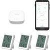 YoLink Indoor Thermometer Hygrometer 3-Pack YS8023 with LCD Comfort Display,