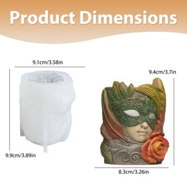 Vintage Venetian Mask Artistic Flower Pot Resin Mold