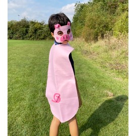 ZAC HOME World Book Day Piggy Pink Pig Costume Dress Up Outfit (Pink)
