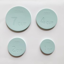 Yodecy Silicone Bowl Replacement Lids fit Pyrex Glass Bowls 1/2/4/7cup(7202/7200/7201/7402),fit Anchor Hocking Glass Bowls1/2/4/7cup(7202/7200/7201/7402),4 Pack Pastel Blue