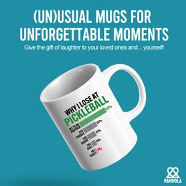 Why I Lose at Pickleball Pickleball Gifts for Player Pickleball Lover Grandpa Grandma Mom Dad Novelty Drinkware Ceramic Mug 11 oz White