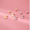Reffeer Solid 925 Sterling Silver Tiny Heart Chain Dangle Earrings