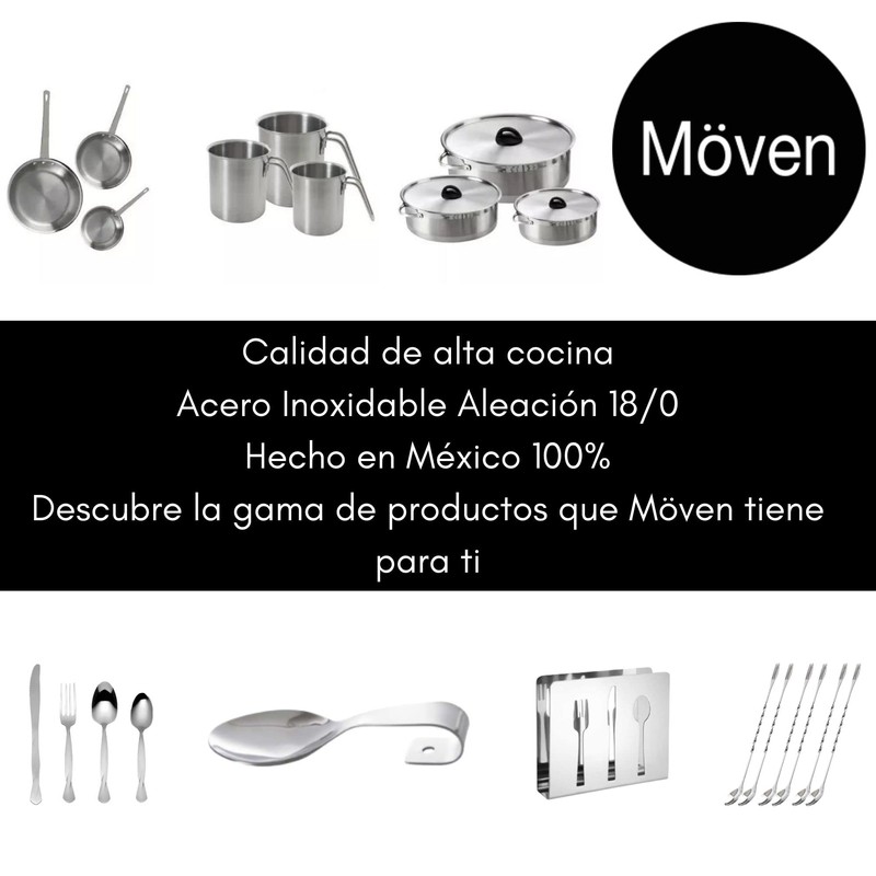 Moven Comal De Acero Inoxidable Liso de 30cm con Agarradera