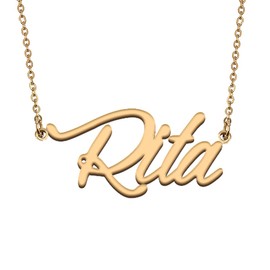 HUAN XUN Custom Made Love Jewelry Gifts Rita Name Necklace for My Wife