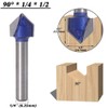 Mesee 4 Pieces 90 Degree V Groove Router Bit Set,