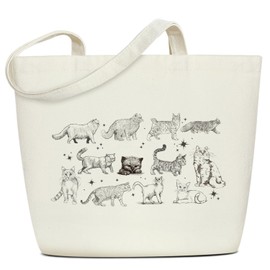 Canvas Tote Bag Handbag For Women - Cat Lover Gifts Cute Tote Bag Funny Shoulder Bag Reusable Shopping Beach Tote Bags, Grocery Travel Bag Birthday Gifts for Mom Wife Sister Teacher Friends -04