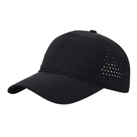 Mesh Baseball Cap Adjustable Unisex Golf Dad Hat Sport Trucker Hat (AU, Alpha, One Size, Black)