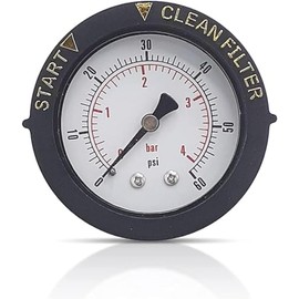 SplashCraft ECX2712B1 Back Mount Pressure Gauge Replacement for Swimming Pool DE, Sand & Cartridge Filters Compatible W/ProGrid DE Filter, SwimClear & XStream Filters - Replaces 190059 (ECX2712B1)