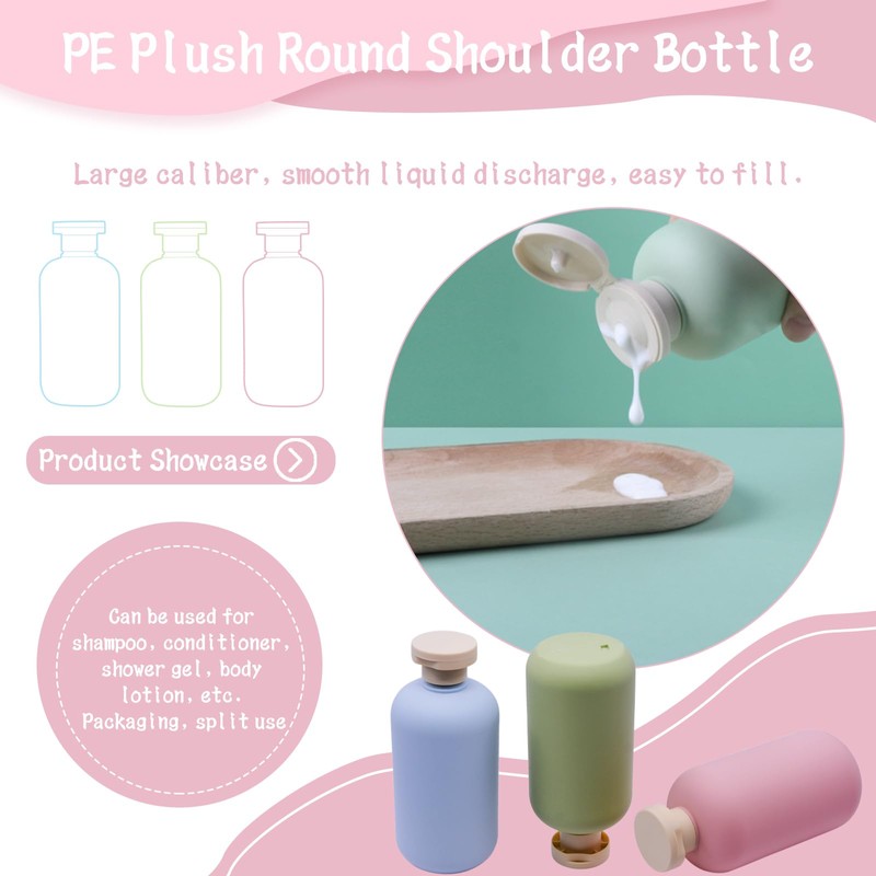 3-Pack Leakproof Travel Bottles - 10 oz Squeeze Shampoo &