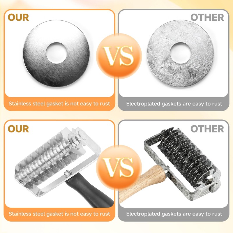 Pastry Lattice Roller Cutter - Stainless Steel Professional Dough Lattice