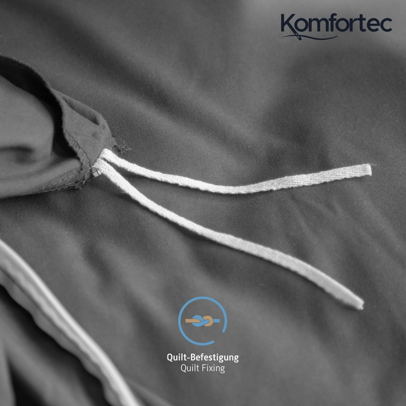 Komfortec Bed Linen Set, microfibre, Charcoal, 155x220 + 1x 40x80