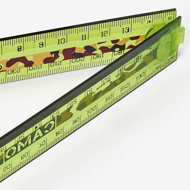 Helix Oxford Camo Folding 30cm Ruler - Green