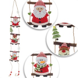 com-four® 3 x Hanging Decorations for Christmas, Felt Hanging Figures, Snowman, Santa Claus and Reindeer for Hanging on Wall and Window (Pack of 3, Hanging Decoration)