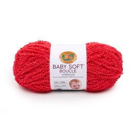Lion Brand Yarn 918-113 Baby Soft Boucle Yarn, Scarlet