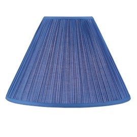 Aspen Creative 33029, Hardback Empire Transitional Spider Lamp Shade, Mushroom Pleated Blue Faux Silk Fabric, 7" Top x 18" Bottom x 13" Slant Height