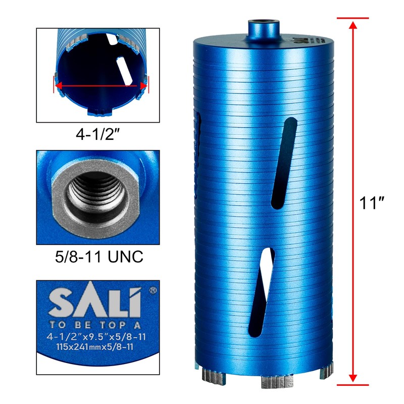 SALI Diamond Core Drill Bits 4 1/2" Diameter 10"/254mm Drilling