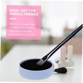 PACKOVE 3Pcs Color Removal Sponge Makeup Brush Cleaner Box Portable Case for Easy Makeup Brush Cleaning for Cosmetic Accessories Lightweight Practical