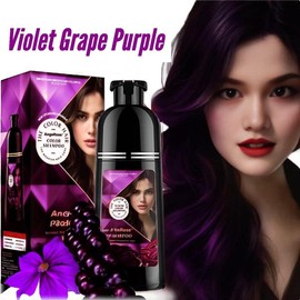 AngeRose Restocked Violet Purple - AngeRose Hair Color Shampoo New Packaging, Instant Grey Coverage, Multi-Color Wine Red, Chestnut Brown, Nature Black and Purple, Perfect Gift for Women & Men, Gentle Hair Dye Salon Haircare - Color: Wine Red