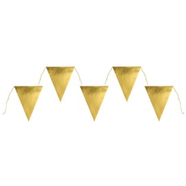Plain Shiny Bunting Garland 3 m, Gold