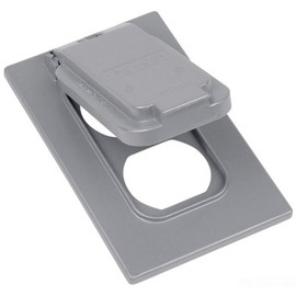 Red Dot CCDV Device Outlet Box Cover, Single Lid, 1 Gang, 2-13/16-Inch Width by 4-9/16-Inch Height, Silver