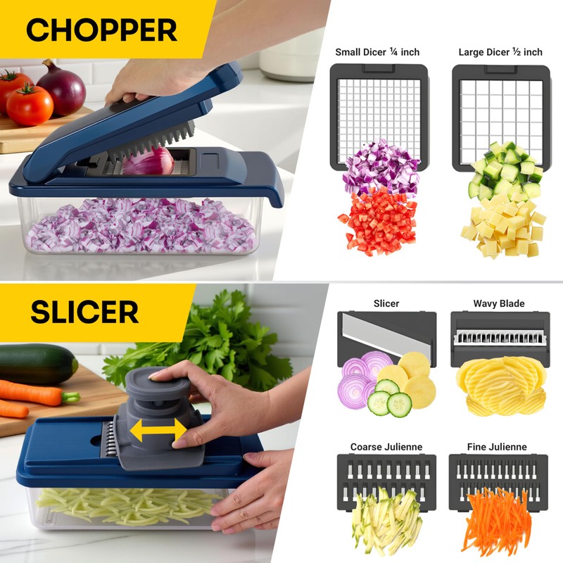 UltraChop All-In-1, 12 Blade Heavy Duty Vegetable Chopper, Food Chopper