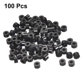 sourcing map Nylon Round Spacer Washer 3.2mm ID 7mm OD 4mm Height for M3 Screws Black 100Pcs