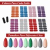128Pcs de Tiras de Uñas de Color Sólido Pegatinas Autoadhesiva