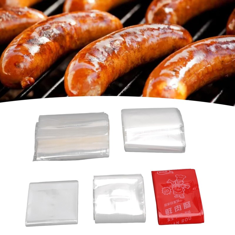 5 Packs Plastic Sausage Casings High Temperature Food Grade Inedible