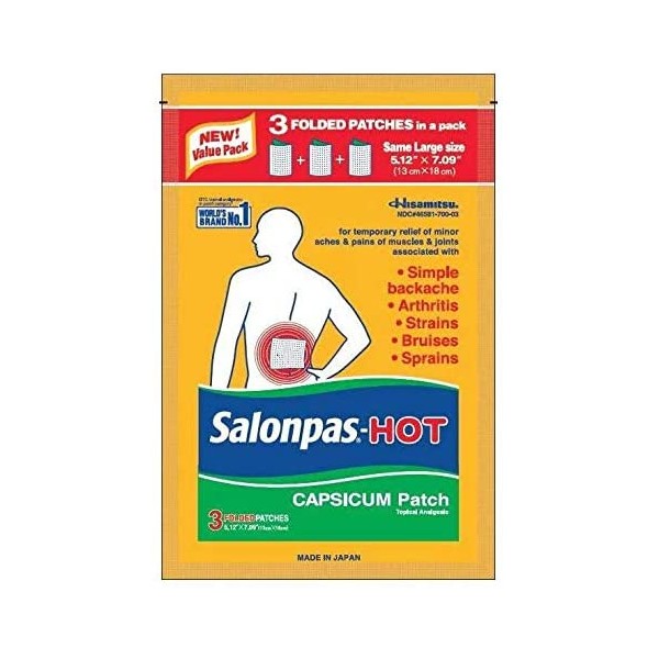 Salonpas-Hot Capsicum Patch 3 Count (Pack of 6)