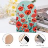 Wood Bookends Decorative Bookshelf Poppy Flowers Print Heavy Duty Wooden