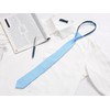 [Allegra K] Men's Necktie Low Tie Flat Stripe Adjustable Zipper