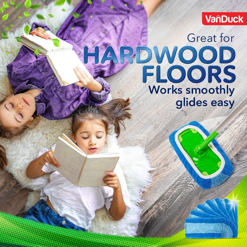 VanDuck Reusable Pet Heavy Duty Mop Pads Compatible with Swiffer