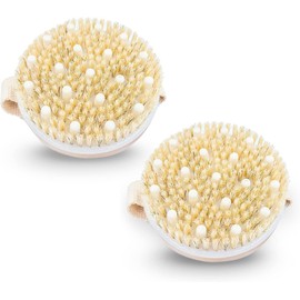 Woodlife® - Duo de Cepillos Corporales de Cerdas Naturales, Exfoliante y Estimulante, Ideal para Combatir la Celulitis y Mejorar la Circulación Sanguínea.