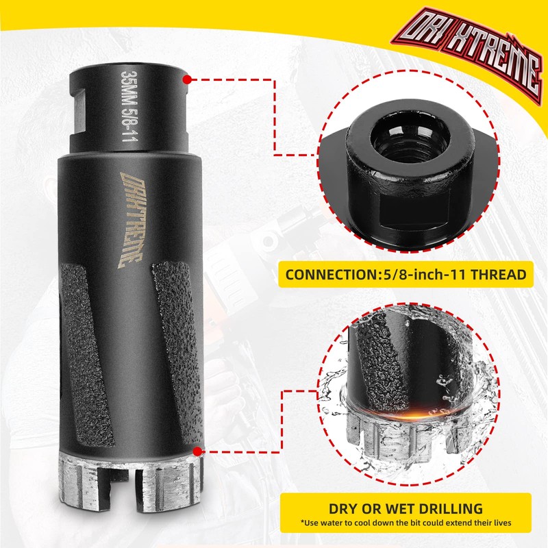 ORIXTREME Diamond Core Drill Bits 2-1/2 Inch Granite Hole Saw