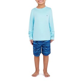 Spyder Boys' Rash Guard UPF 30+ Rashguard & Quick-Dry Trunks, 2-Piece Swim Set, Brief Liner, Pockets, Drawstring Waist, Waterspout, 6