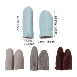 Ansodo 4 Pairs PU Leather Sewing Thimble, Thimbles for Hand Sewing Protector, Skin-Friendly and Comfortable, Wear-Resistant and Durable,Suitable for DIY Craft Sewing (Color: Random)
