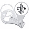 Black and White Fleur De Lis Nail Clippers Plus Bottle