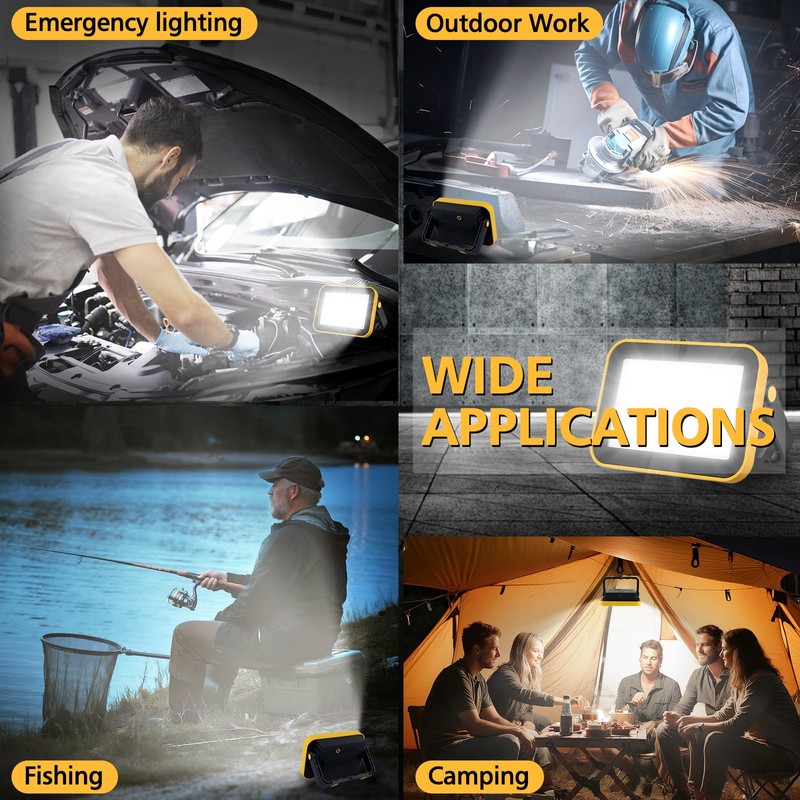 2 Pack Portable LED Work Light with Stand, T-SUNUS Super
