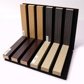 AMZDEPOT Wood Slat Wall Panel, 4 Pack Wood Panels for Wall, 3D Soundproof Wall Panels, Large Acoustic Panels for Interior Ceiling and Wall Decor Noise Reduction, Sample