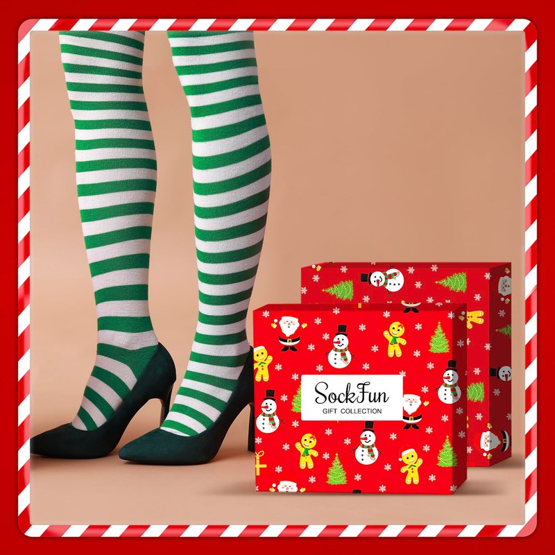 Christmas Knee High Socks - Thigh High Socks for Women